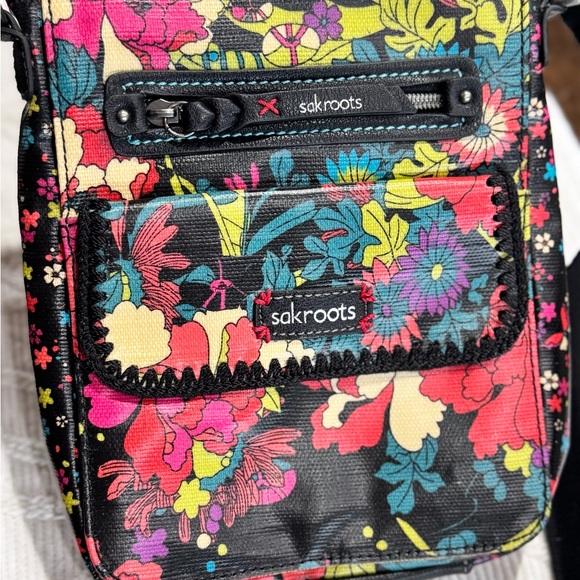 Sakroots Floral Crossbody Bag - Black Multicolor - Picture 2 of 13